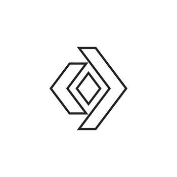 resumen geométrico rectangular línea icono diseño vector aislado en blanco antecedentes.