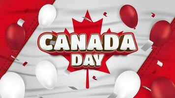 Realistic Canada day greeting background crumpled texture and 3d text vector