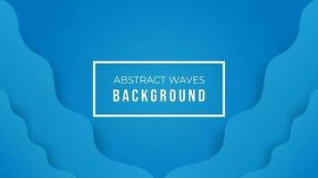 Abstract clean blue waves background frame vector