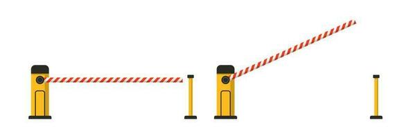 open closed parking car barrier gate vector