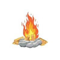 Bonfire vector. Illustration campfire isolated on white background. vector