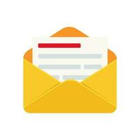 Email envelope with open vector