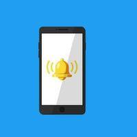 Handphone with notification bell vector