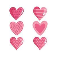 collection of watercolour hearts vector