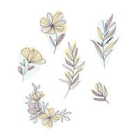 flowers leaves vector