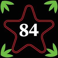 leafed and number design 84 vector