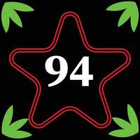 leafed and number design 94 vector