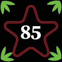 leafed and number design 85 vector