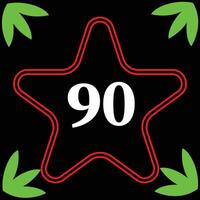 leafed and number design 90 vector