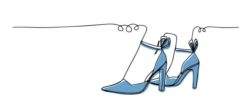 dibujo de línea continua de botas de mujer con tacones. zapatos de mujer de  una sola línea art. ilustración vectorial 5215993 Vector en Vecteezy