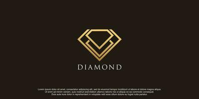 Diamond logo with creative concept design premium vector