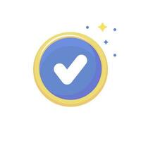 Colorful Check Mark in Circle Icon vector