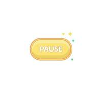 Yellow Oval Pause Button vector