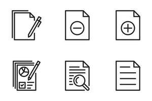 set of document line icons. notepad icons set. note, form, clipboard, sheet, write,, list, survey, schedule, planner vector