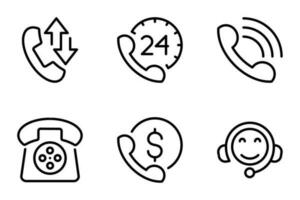 set of icons for telephone. support, telephone, icon, customer, voice, answer, user, assistant, discussion, email vector