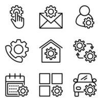 Set of setting icons. gear and repair line icon. control, service, maintenance, system, icon set vector