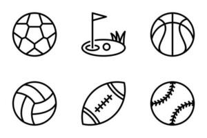 Set of Sports line icons set vector