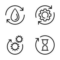 restore and restart icons vector. clock, restart, restore, process, system and recycling vector