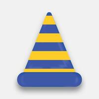 traffic sign cone 3D icon cartoon style vector