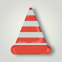 traffic sign cone 3D icon cartoon style vector