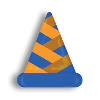 traffic sign cone 3D icon cartoon style vector