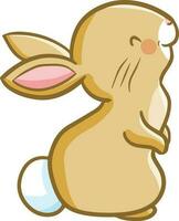 Funny and cute rabbit standing and smiling - vector. vector