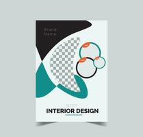 interior diseño volantes, folleto, póster modelo vector