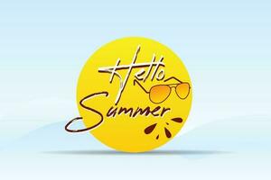 Hello summer background with sunglass vector. vector