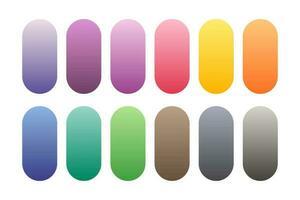 Gradient color palette set. Collection of trendy colors samples. Vector elements.