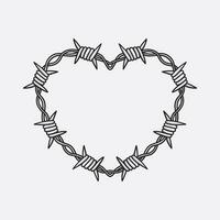 Vector illustration of barbed wire heart