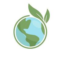 Planet earth icon with leaf protecting it. Save the world, eco-friendly symbol. Protect the environment. vector