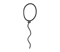 Outline balloon sketch. Doodle hand drawn illustration isolated on white background vector