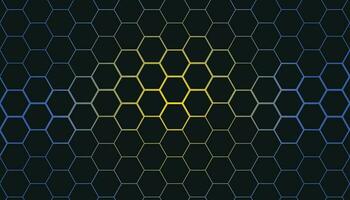 Hexagonal abstract metal background with light vector