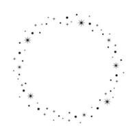 Star circle frame. Wreath round vector