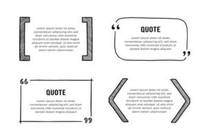 Quote box sketch, text frame set vector