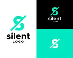 Silent logo with a black and teal background vector