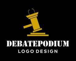 Geometric simple debate podium logo design. vector