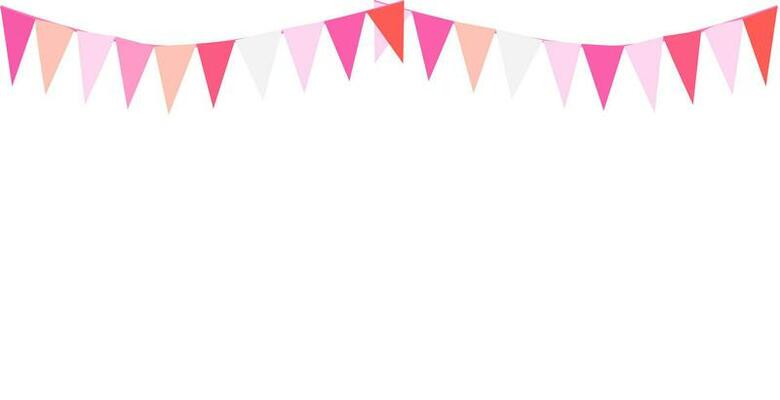The nice and sweet pink color of many level garlands, and bunting flags.  Banner background. Baby girl, Valentine, wedding, greeting, party, marry  me, birthday, Valentine's day concepts. It's a girl. 24201960 Vector
