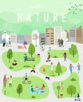 naturaleza y paisaje, contemporáneo artístico póster. vector