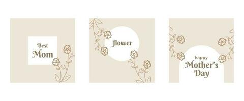 Spring flower square background. Happy Mother's Day greeting card. Vector illustration for cards, banners, invitations, social media posts, posters, mobile apps, advertisements