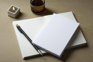 High detailed notepad with pencil beside, photo