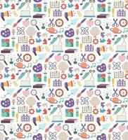 Back to school. pattern seamless of stationery for studying at school. education kids accessory. print object stuff design. graphic wallpaper element children study. background vector illustration