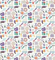 Back to school. pattern seamless of stationery for studying at school. education kids accessory. print object stuff design. graphic wallpaper element children study. background vector illustration