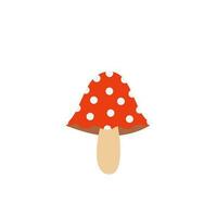 Vector illustration of red fly agaric isolated on white background.