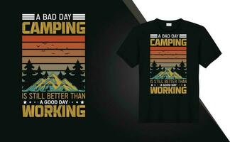 Camping vintage t shirt design vector