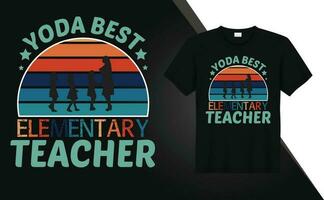 Yoda best elementary teachers t shirt design vector