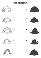 Find the correct shadows of black and white animal houses. Logical puzzle for kids. vector