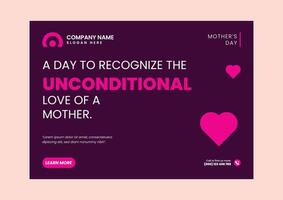 Mothers day Social Media Banner Design Template vector