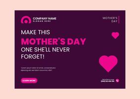 Mothers day Social Media Banner Design Template vector