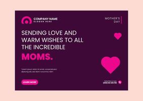 Mothers day Social Media Banner Design Template vector